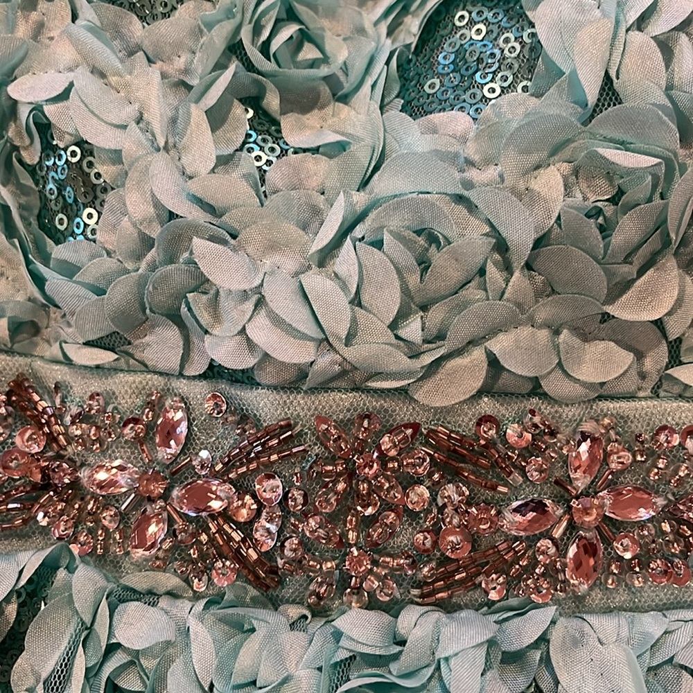 Strapless Mini Dress with Roses - Picture 2 of 4